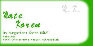mate koren business card